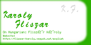 karoly fliszar business card